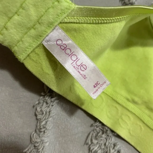 Cacique Women's Intimates Leopard and Lime Bra Set size 42 C - Picture 8 of 9